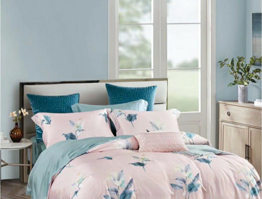 Tạo điểm nhấn cho phòng ngủ với bộ chăn ga Tencel màu hồng
