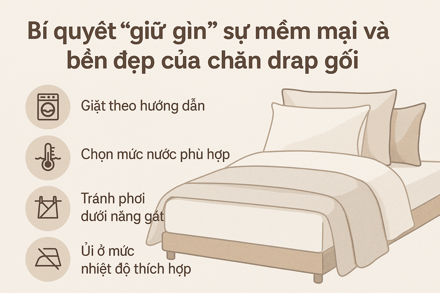 Bí quyết giữ gì sự mềm mại và bền đẹp của chăn drap gối cao cấp