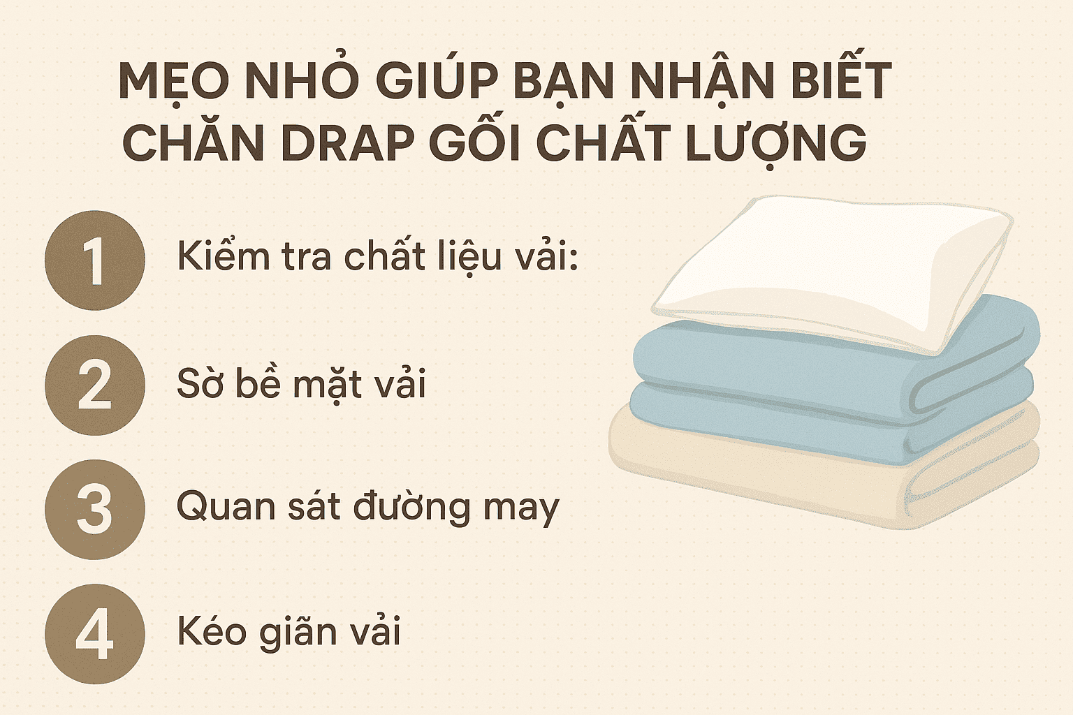 Mẹo nhỏ giúp bạn nhận biết chăn drap gối chất lượng